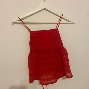Red Ruffle Top